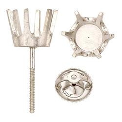 14 Karat Real Gold 6 Prong Earring With Screw Back