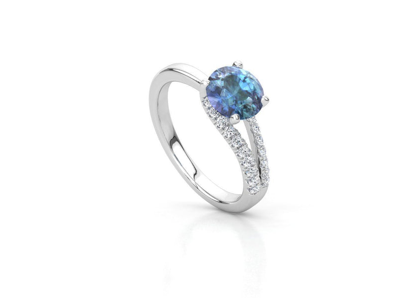 Ava White Gold Aquamarine Ring