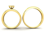 Lena Yellow Gold Engagement Ring and Band