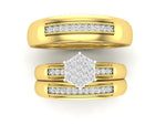 Lena Yellow Gold Engagement Ring and Band