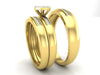 Lena Yellow Gold Engagement Ring and Band