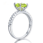 Green Garnet in the Middle Engagement Ring