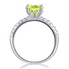 Green Garnet in the Middle Engagement Ring