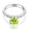 Green Garnet in the Middle Engagement Ring