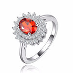 Scarlet Rose Garnet Engagement Ring