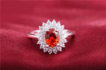 Scarlet Rose Garnet Engagement Ring