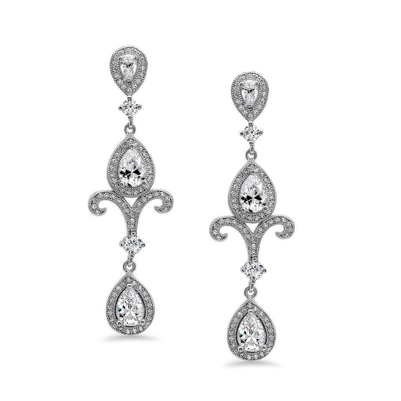 Silver Cubic Zirconia CZ Earrings