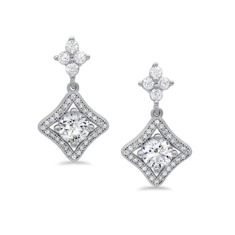 Silver Cubic Zirconia CZ Earrings