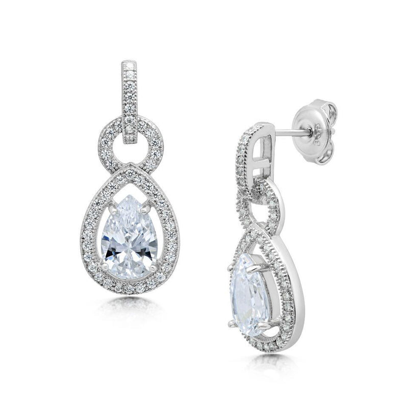 Silver Cubic Zirconia CZ Earrings