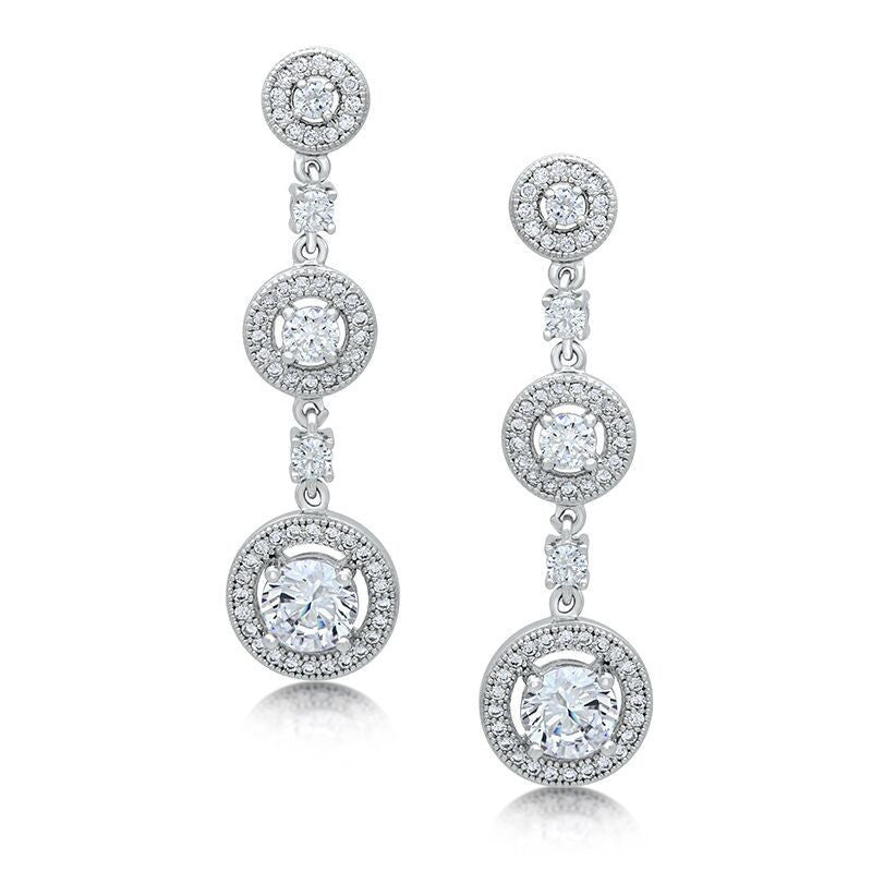 Silver Cubic Zirconia CZ Earrings