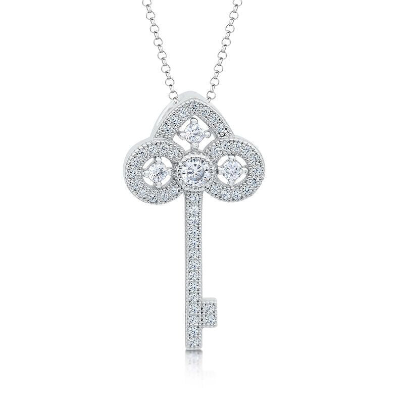 Silver Cubic Zirconia CZ Pendant