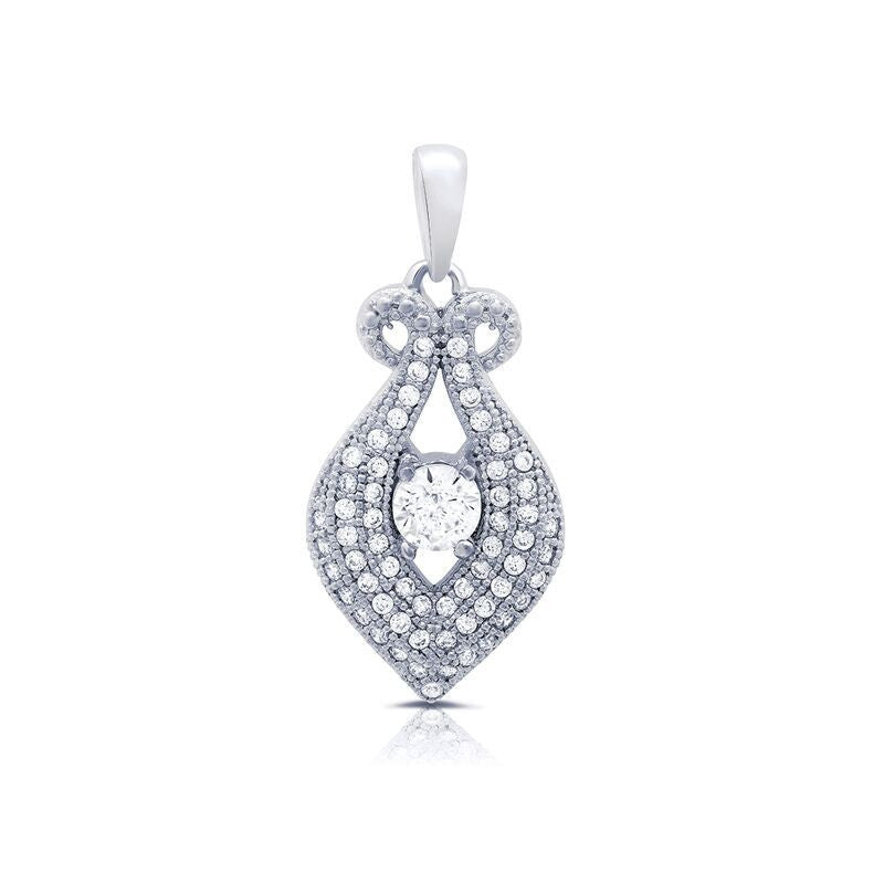 Silver Cubic Zirconia CZ Pendant