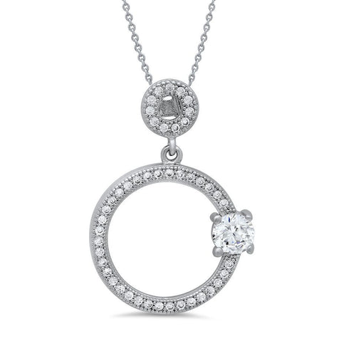 Silver Cubic Zirconia CZ Pendant