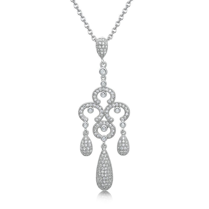 Silver Cubic Zirconia CZ Pendant