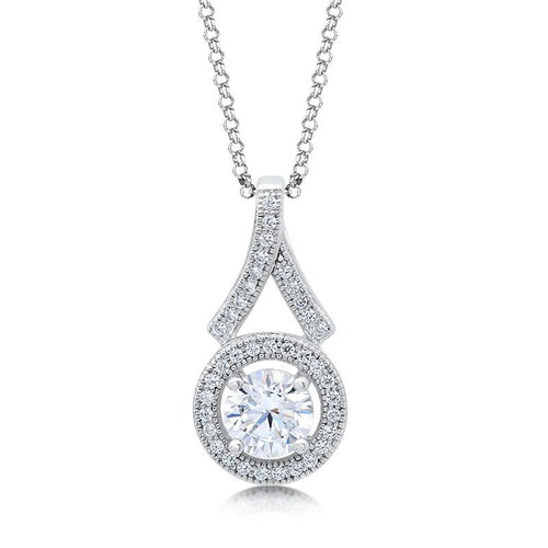 Silver Cubic Zirconia CZ Pendant