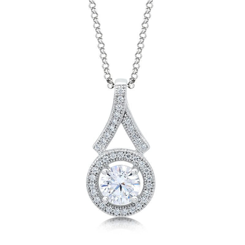 Silver Cubic Zirconia CZ Pendant