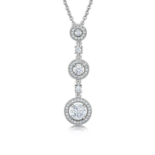 Silver Cubic Zirconia CZ Pendant