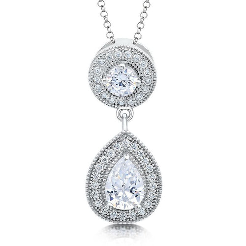 Silver Cubic Zirconia CZ Pendant