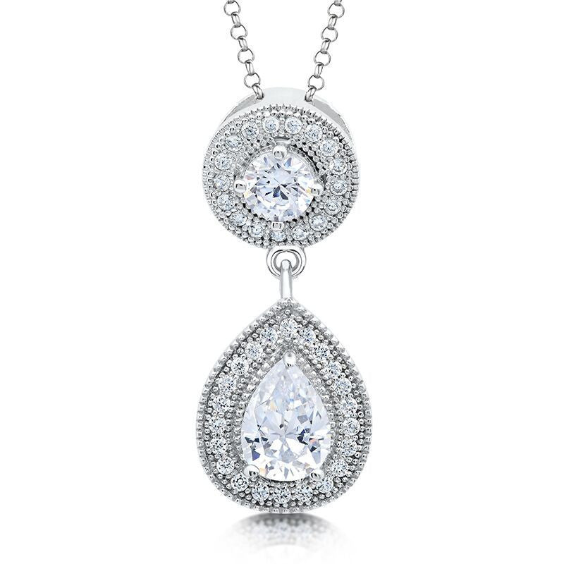 Silver Cubic Zirconia CZ Pendant