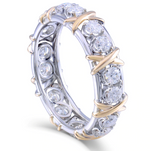 Two Tone To The Point Wedding Band