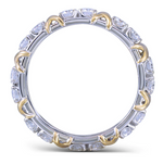 Two Tone To The Point Wedding Band