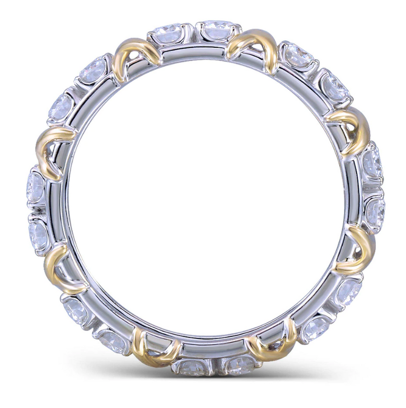 Two Tone To The Point Wedding Band